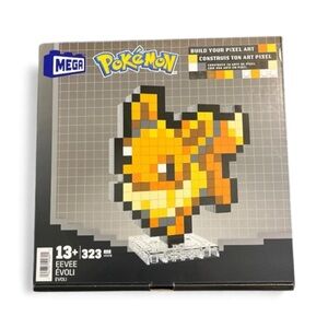 🎄✨ MEGA Pokémon Eevee Pixel Art Building Set – 323 Pieces ✨
